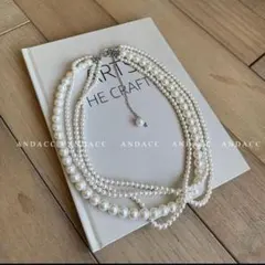 【新品】高見え パールネックレス 2連 3連風 卒業式 入学式 フォーマル