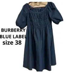 BURBERRY バーバリーブルーレーベル ワンピース 黒 フリル フレア 夏服