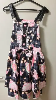 ゴスロリ・ロリータ風 ワンピース 黒 ピンク