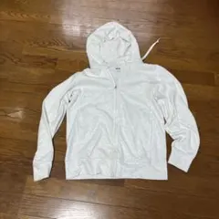 UNIQLO フード付きジップアップパーカー Mサイズ ライトグレー