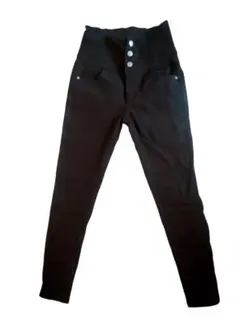 レディース服　ブラック スキニーパンツ ハイウエスト