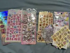 シールセット 新品9シート＋α使いかけオマケ、ステンドグラスシール