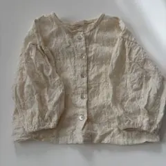 nunubiel クリーム色 ボタン付き長袖シャツ　Sサイズ