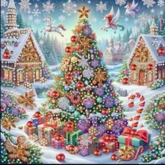 ダイヤモンドアートキット　特殊形状ダイアモンドビーズ　30×30cm