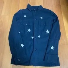 デニムダンガリー　星柄シャツ