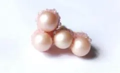 159.2連ビーズ ピアス イヤリング ソフトピンク パールピンクのサムネイル