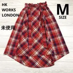 【未使用】エイチケーワークスロンドン 赤チェック イレヘム フレアスカート Mのサムネイル