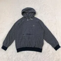 TikiMARINE コバック　プルオーバーパーカー　綿 ボーダー　ネイビー　L