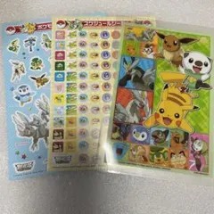 マック　ポケモンシール　スケジュールシール　ミニクリアファイル　ベストウィッシュ