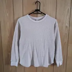 ユニクロ　トップス　ワッフルクルーネック　長袖Tシャツ　編み　S