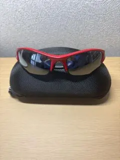 Oakley オークリー 偏光 スポーツサングラス FLAK　赤×黒　ケース付き