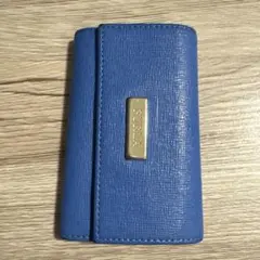 FURLA 青 緑　レザー キーケース　4連