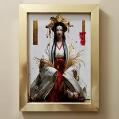 253【稲荷大神】実りと商売繁盛の守護【神仏画】