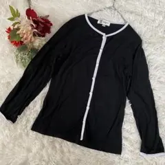 【MICHEL KLEIN /ミッシェルクラン】ブラック長袖トップス (38)