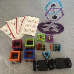 【正規品】マグフォーマー　　106ピース＋タイヤセット 形遊び展開図　説明書 正規品】マグフォーマー 106ピース＋タイヤセット 形遊び展開図 説明書
