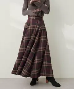 ハイウエストサーキュラーチェックスカート