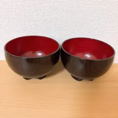 お椀 お汁椀 汁椀 吸物椀 水切りニトリ ペア 赤 黒 2個セットのサムネイル