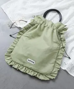 OUTDOOR PRODUCTS フリル巾着トートバッグ カーキ
