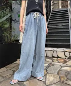 CIAOPANIC TYPY ワイドイージーパンツ サックスブルー