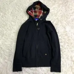 BLUE LABEL CRESTBRIDGE✨パーカー チェック フード 黒