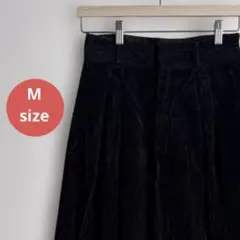GU コーデュロイ　ワイドパンツ　ブラック　Mサイズ
