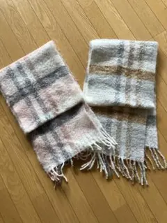 【説明必読！！！】　マフラー　モコモコ　ネック　ネックウォーマー　２枚セット☆