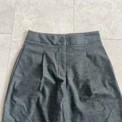 ザラ　パンツ　ズボン　ボタンヘム　チェック　グレー　S お値下げ