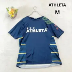 【アスレタ】半袖Tシャツ スポーツウェア (M) サッカー ネイビー メッシュ