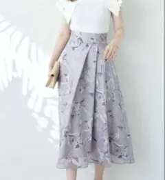 natural couture オパールフラワーアシメタックスカートのサムネイル