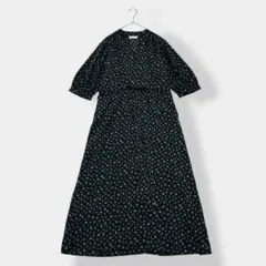アースミュージックアンドエコロジー 花柄 シフォン ロングシャツワンピース F