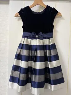 フォーマルドレス 110~120cm ネイビーとホワイト