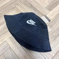 新品　NIKE バケットハット　黒　刺繍ロゴ　スウッシュ