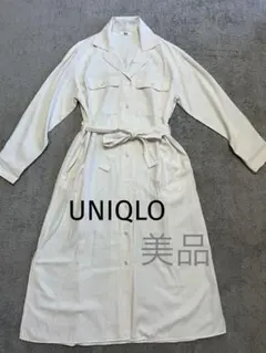 UNIQLO シャツワンピース 長袖 オフホワイト