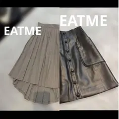 EATME グレー フレアスカート & ブラック レザー ミニスカートのサムネイル
