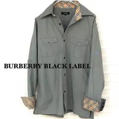 BURBERRY ブラックレーベル　シャツ　長袖　ノバチェック　ホースロゴ　L