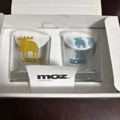 moz sweden 유리 텀블러 2개 세트 옐로우 블루 엘크 무늬