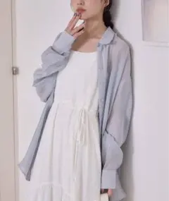【新品未使用】マルチウェイシアーシャツ　サックス　ナイスクラップ