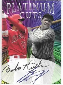 MLB 大谷翔平&ベーブ・ルース　PLATINUM CUTSプリントサインカード