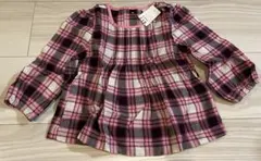 ◉新品タグ付◉babyGAP 長袖　チュニック90 チェック シャツ　ピンク