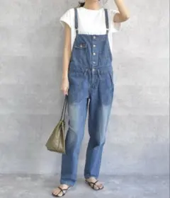 ゆるサロペットデニムパンツ