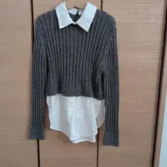 ZARAキッズ　襟付きシャツ　ニット　コンビネーション