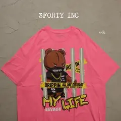 3FORTY INC Tシャツ くま　マスク　牢屋