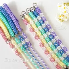 オーダーページ【中型犬向け／No.24 パステルカラー花交互首輪】