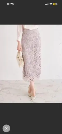 tocco closet カットワークフラワーレース刺繍タイトスカー突然のサムネイル