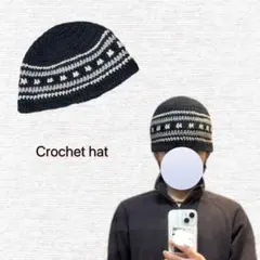 クラッシャーハット クロシェハット ビーニー 男女兼用 ハンドメイド 春