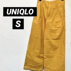 UNIQLO ハイウエスト ワイドパンツ マスタード イエロー 紐ベルト付 S