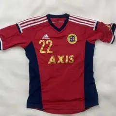 adidas サッカーシャツ 赤 ネイビー 22 SATOSHI