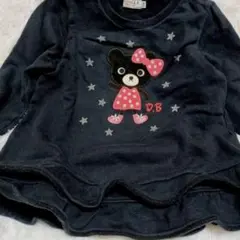 MIKIHOUSEダブルビー　女の子　B子ちゃん　2段フリル付トレーナー黒110