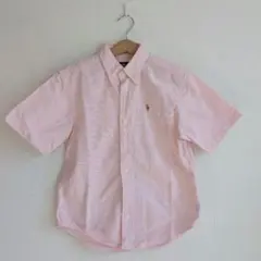 140 ラルフローレン　ピンク ボタンダウンシャツ　半袖