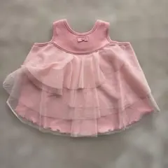 新品 チュール エプロン ドレス ピンク 80-90相当 フォーマル 発表会